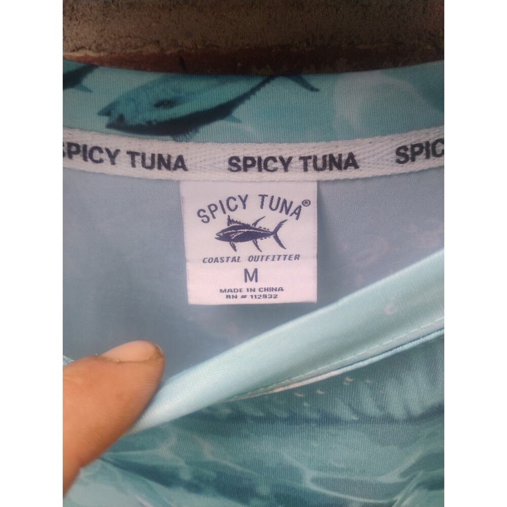Spicy Tuna Coastal Outfitter Mens M Long Sleeve Fishing Shirt UV Sun Protection - Picture 6 of 9